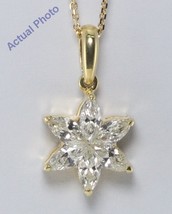 18k Yellow Gold Kite Marquise Diamond Pendant (0.65 Ct I-J SI3 Clarity) - £837.68 GBP