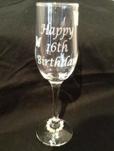 Chichi Gifts Happy (Age) Birthday Champagne Glass Flute with Butterflies (35th) - £12.75 GBP