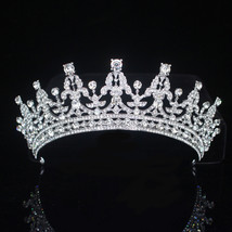 Crystal Vintage Royal Queen King Tiaras and Crowns Women Pageant Diadem Hair Orn - £22.45 GBP