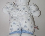 Aurora A&amp;A Baby Plush white first teddy bear blue purple hearts flowers ... - $15.58
