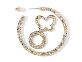 New Set of HSN Mariah Carey Gold Tone Hoop Earrings - £23.66 GBP