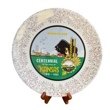 Decorative Plate Dish Centennial of The State Of Kansas 1861-1961 - £27.14 GBP