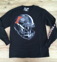 Fighting Illini Football Black Long Slv T Shirt Majestic Section 101 NEW... - £14.85 GBP