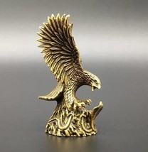 Bronze Eagle Statue For Home Decor - Small Golden Flying Bald Eagle Statuette, A - £23.59 GBP