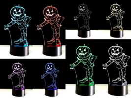Pumpkin Man LED Light 3D Effect Gentleman Figure 7 Colors Kid Friendly Halloween - £17.27 GBP
