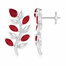 Authenticity Guarantee 
ANGARA Pear and Marquise Ruby Olive Branch Earrings i... - £1,216.35 GBP