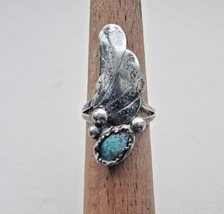 NATIVE AMERICAN 925 STERLING SILVER TURQUOISE RING SIZE - $68.31