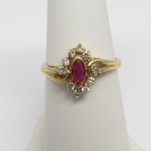 ESTATE 14K YELLOW GOLD 20PT RUBY 15PTS DIAMOND RING I-J SI2/I1 2.4 GRAMS - $3,711.16 MXN