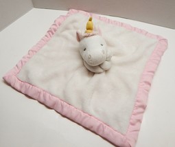 Carters Unicorn Lovey Pink White Security Blanket Satin Trim 2016 - £12.57 GBP