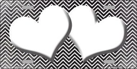 Black White Small Chevron Hearts Print Oil Rubbed Metal Novelty License ... - £15.10 GBP