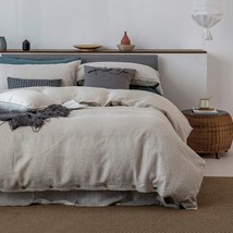 EVERLY Linen Duvet Cover King Size, 100% Stonewashed French Linen Duvet Cover Se - $248.99