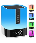Night Light Bluetooth Speaker Alarm Clock Touch Sensor Bedside Lamp  Dim... - $55.12 CAD