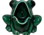 VTG Open Mouth Glazed Green Frog Tooth Pick Holder Trinket Dish Souvenir... - £16.80 GBP