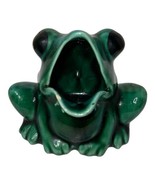 VTG Open Mouth Glazed Green Frog Tooth Pick Holder Trinket Dish Souvenir... - €18,38 EUR