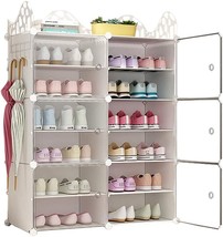 Cg Life 6-Tiers Stackable 24-30 Pairs Freestanding Shoe Storage Cabinets With - £41.55 GBP