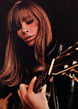 Francoise Hardy 1970 in concert pose playing guitar 5x7 inch press photo - $5.75