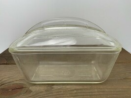 Vintage 50s Westinghouse Refrigerator Clear Glass Dish Loaf Pan 5x9 Fin ... - $47.36 CAD