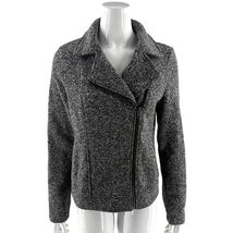 Banana Republic Womens Moto Jacket Size Medium Gray Marled Asymmetrical ... - $726.42 MXN