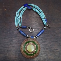 Colliers de petites perles en verre rocaille turquoise Afghanistan LAPIS... - $44.12 CAD