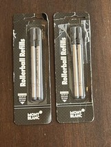 2x Montblanc Authentic Rollerball Pen Refill 2 Pack Medium Black NEW 163 - £25.79 GBP