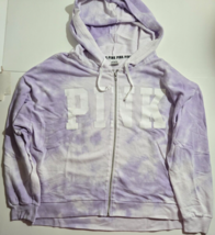 Victoria&#39;s Secret PINK Hoodie Hooded Sweatshirt Tie Dye Full Zip Large NEW - $69.99