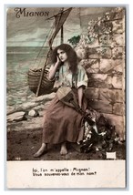 RPPC French Woman People Call Me Cute Do You Remember My Name Postcard U17 - £2.76 GBP