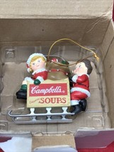 Vintage 1996 Campbell&#39;s Soup Kids On A Sleigh Christmas Tree Ornament EUC  - £9.10 GBP