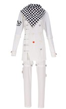 ZYHCOS Mens White Cosplay Costume Black and White Grid Scarf Suit Uniform (X-Sma - £55.27 GBP