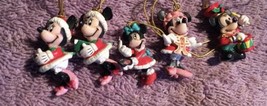 5 Walt Disney Santa Mickey &amp; Minnie Mouse Christmas Ornaments &amp; Mini Mickey - £19.91 GBP