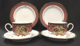 Noritake Royal Hunt Flat Coffee Tea Cups Saucers &amp; Dessert Plates #3930 Set of 2 - £25.83 GBP