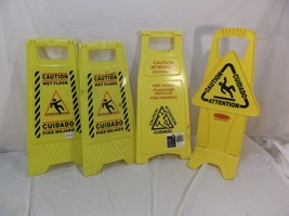 4 Assorted Caution WET FLOOR Signs Height of 24&quot; to 26.5&quot;  &#39;A&#39; Style &amp; N... - £58.26 GBP