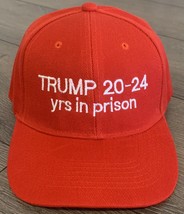 Donald Trump Funny PRISON Hat Anti Trump Anti MAGA Red Cap 2024 Embroidered USA - £13.72 GBP