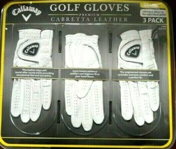 Callaway Golf Gloves Premium 3-Pack Cabretta Leather Small New sealed  - $26.72