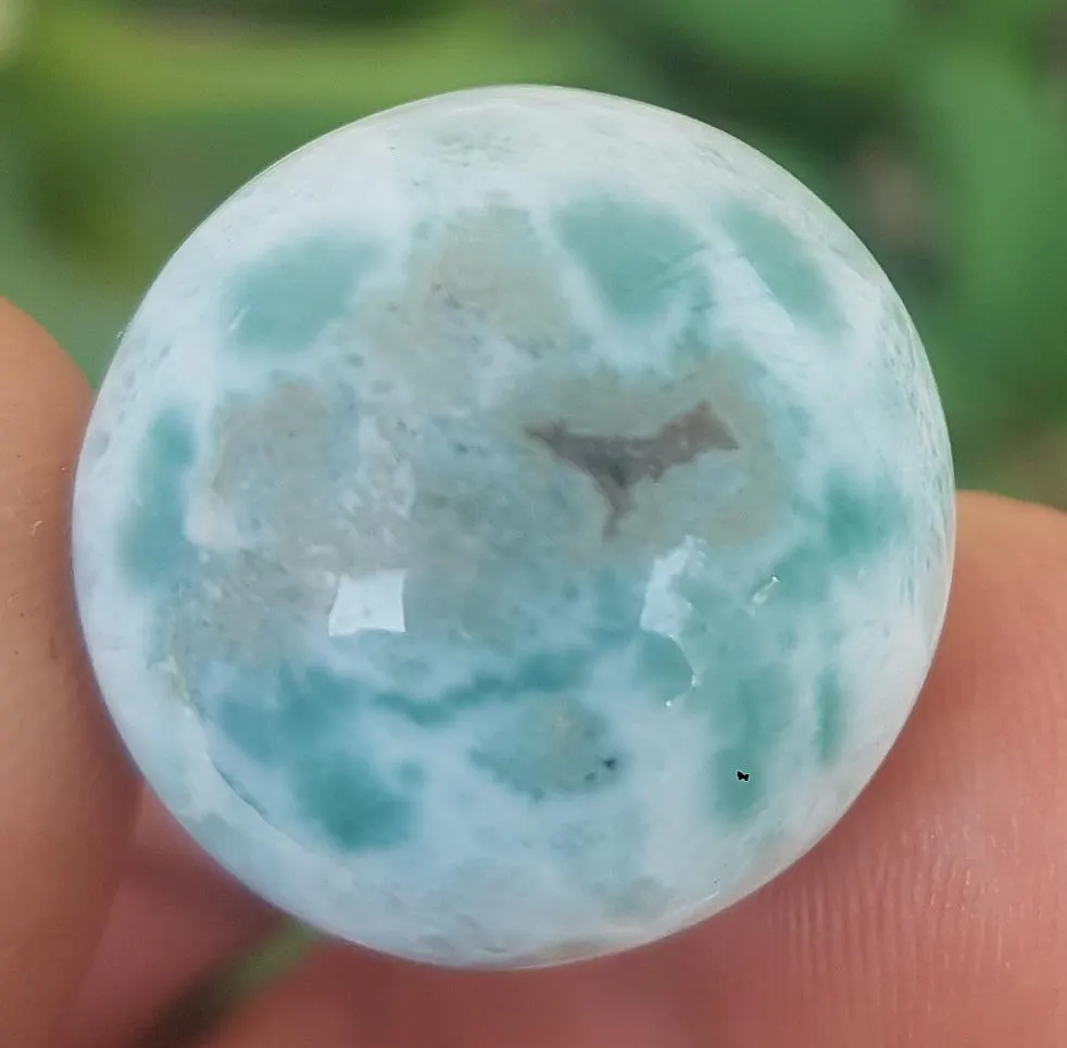 natural LARIMAR handcarved Gemstone SPHERE for decoration 20 grams (come... - $26.00