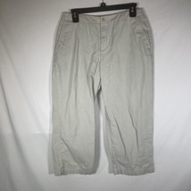 L.L. Bean Comfort Trail Khaki Cropped Capri Pants 10 Petite Beige - £14.67 GBP