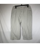 L.L. Bean Comfort Trail Khaki Cropped Capri Pants 10 Petite Beige - £14.68 GBP