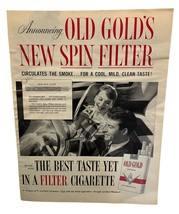 Old Gold Cigarettes Vintage Print Ad 50s Spin Filter Smoking Tobacco - $15.87