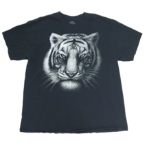 DOM T-Shirt Men XL Black White Tiger Graphic Print Short Sleeve - £7.59 GBP