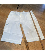 Y2K Men&#39;s Regal Wear Size 5XL (46-48) White Cargo Pocket Drawstring Shorts - $13.49