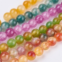 10 Jade Gemstone Beads 2 Tone Ombre Assorted LotJewelry Supplies 8mm Mixed - $3.79