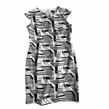 ILE New york   Worn Once-wite  Black print Cap-sleeve Midi dress size 10 - £35.60 GBP