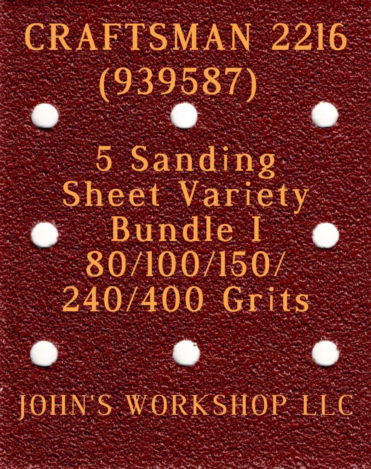 CRAFTSMAN 2216 - 80/100/150/240/400 Grits - 5 Sandpaper Variety Bundle I - $4.99