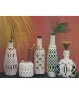 Macrame Bottle Covers Pattern Vintage - Digital download in PDF format - Wine bo - $4.99