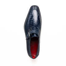genuine crocodile and lizard dress monk strap Shoes Toluca Navy image 4