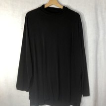 Susan Graver Size 2x Black Knit Turtleneck Tunic Shirt Polyester C - £19.43 GBP