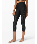 Lululemon Women 2 Black Gray Abstract Print Mapped Out High Rise Cropped... - £25.87 GBP