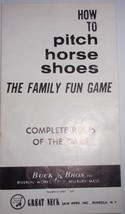 Vintage Buck Bros How To Pitch Horse Shoes Complete Rules Of The Game - £1.56 GBP