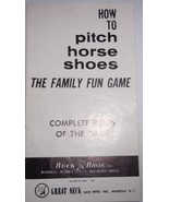 Vintage Buck Bros How To Pitch Horse Shoes Complete Rules Of The Game - $37.22 MXN