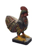 Wooden Rooster Hand Carved Hand Painted Rustic Country Folk Art Decor Fi... - $7.60