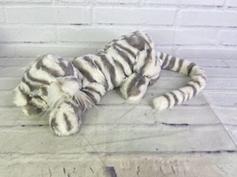 Jellycat Sacha the Snow Tiger Plush Stuffed Animal Toy White Gray - £41.55 GBP